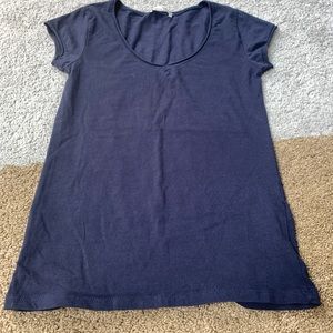 Medium navy blue t-shirt scoop neck size M organic cotton